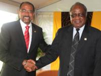 UNAIDS Executive Director, Mr Michel Sidibe (left) meeting the President of Namibia H.E. Hifikepunye Pohamba