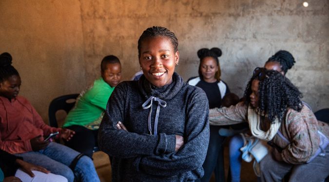 Noncedo Khumalo with some of the young women she used to support with HIV prevention services through her organization, Young Heroes. 