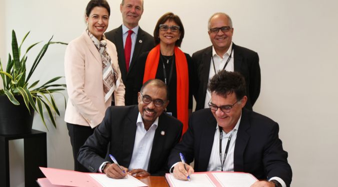 Staff from Globo Television visited UNAIDS headquarters in Geneva, Switzerland, on their way to Cannes, France, for the 2018 Emmy Kids Awards. Globo and UNAIDS were nominated for an Emmy Kids Award in the digital category for the web series Young Hearts—I