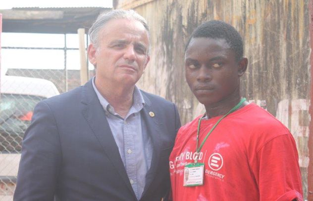 Luiz Loures with Alustine, health care worker for response to Ebola Luiz Loures with Alustine, health care worker for response to Ebola