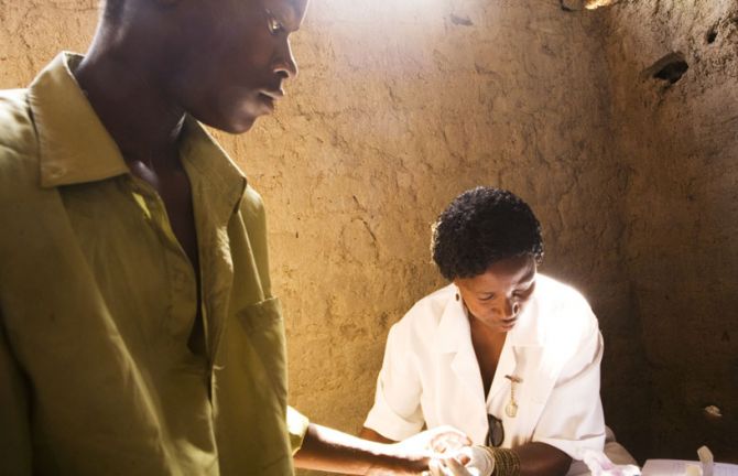 A pop-up HIV testing clinic in Chisamba, Zambia A pop-up HIV testing clinic in Chisamba, Zambia