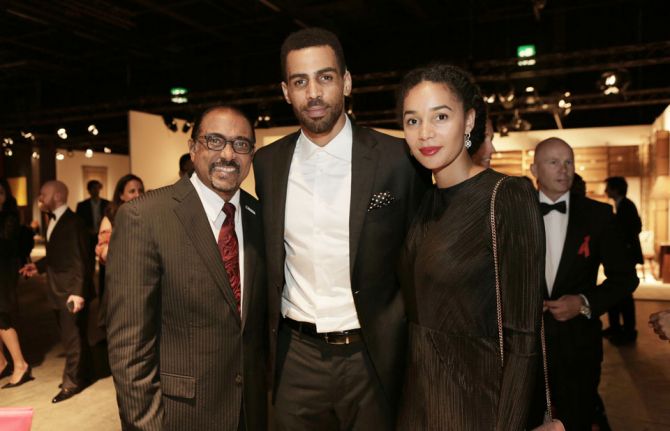 Michel Sidibé with Thabo and Bertille Sefolosha. Photo: World Red Eye Michel Sidibé with Thabo and Bertille Sefolosha. Photo: World Red Eye