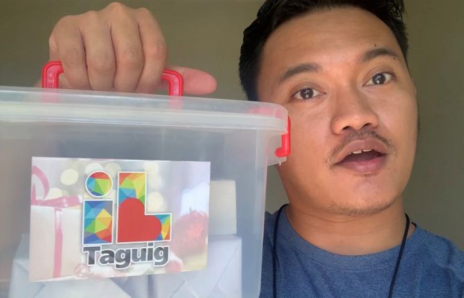 The Red Whistle President Ben Bernabe does his own volunteer delivery run, bringing refills to clients in Taguig City and neighboring Pasay City in Metro Manila. The Red Whistle President Ben Bernabe does his own volunteer delivery run, bringing refills to clients in Taguig City and neighboring Pasay City in Metro Manila.