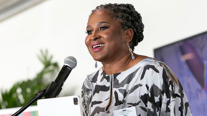First Lady of Namibia Monica Geingos, UNAIDS Special Advocate for Young Women and Adolescent Girls