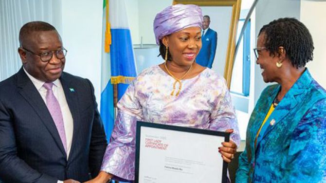 UNAIDS has named the First Lady of Sierra Leone, Fatima Maada Bio, as a UNAIDS champion for the empowerment and engagement of adolescent girls and young women in Sierra Leone. UNAIDS Executive Director, Winnie Byanyima, confirmed the appointment during a meeting with Mrs Maada Bio and her husband President Julius Maada Bio at the 78th session of the United Nations General Assembly taking place in New York. UNAIDS has named the First Lady of Sierra Leone, Fatima Maada Bio, as a UNAIDS champion for the empowerment and engagement of adolescent girls and young women in Sierra Leone. UNAIDS Executive Director, Winnie Byanyima, confirmed the appointment during a meeting with Mrs Maada Bio and her husband President Julius Maada Bio at the 78th session of the United Nations General Assembly taking place in New York.