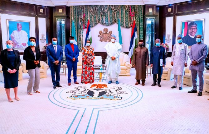 Muhammadu Buhari, President of Nigeria receives UNAIDS Executive Director Winnie Byanyima during her country visit on 9 March 2021. Credit: The State House, Abuja Muhammadu Buhari, President of Nigeria receives UNAIDS Executive Director Winnie Byanyima during her country visit on 9 March 2021. Credit: The State House, Abuja