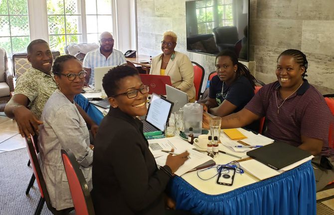 ECADE board meeting. March 2020. Provided by ECADE. Kenita Placide is at right. Tynette McKoy is seated next to her. ECADE board meeting. March 2020. Provided by ECADE. Kenita Placide is at right. Tynette McKoy is seated next to her.