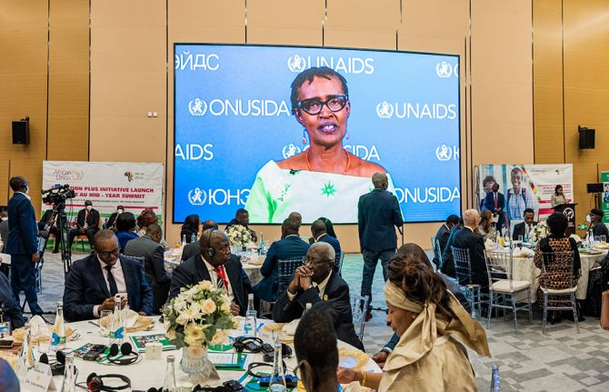 UNAIDS Executive Director Winnie Byanyima at the Continental launch of Education Plus Initiative 17 July 2022 UNAIDS Executive Director Winnie Byanyima at the Continental launch of Education Plus Initiative 17 July 2022
