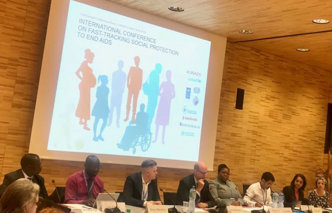 International Conference on Fast-Tracking Social Protection to End AIDS was held in Geneva, Switzerland, on 25 and 26 April 2018 International Conference on Fast-Tracking Social Protection to End AIDS was held in Geneva, Switzerland, on 25 and 26 April 2018