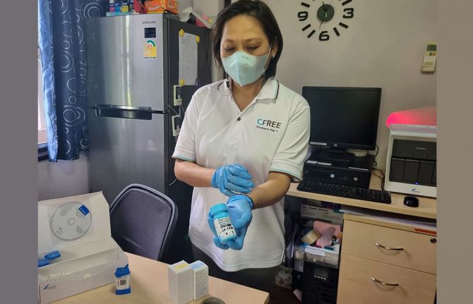 Research nurse Kewalin Kulprayong says her team has a welcoming approach. “Clients know it is not a hospital,” she says. “It is safe. They can speak about everything here, drugs also.” Research nurse Kewalin Kulprayong says her team has a welcoming approach. “Clients know it is not a hospital,” she says. “It is safe. They can speak about everything here, drugs also.”