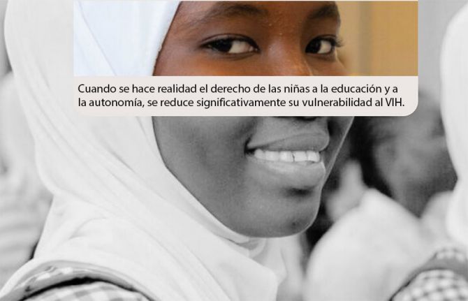 Cuando se hace realidad el derecho de las niñas a la educación y a la autonomía, se reduce significativamente su vulnerabilidad al VIH. Cuando se hace realidad el derecho de las niñas a la educación y a la autonomía, se reduce significativamente su vulnerabilidad al VIH.