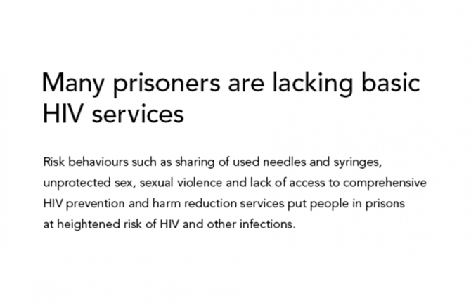 Many prisoners are lacking basic HIV services Many prisoners are lacking basic HIV services