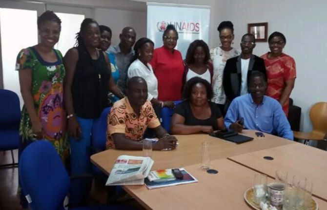 Mr Murgo (seated on the left) at a UNAIDS civil society advocacy skills-building workshop in March 2020 at the UNAIDS Country Office in Mozambique. Mr Murgo (seated on the left) at a UNAIDS civil society advocacy skills-building workshop in March 2020 at the UNAIDS Country Office in Mozambique.